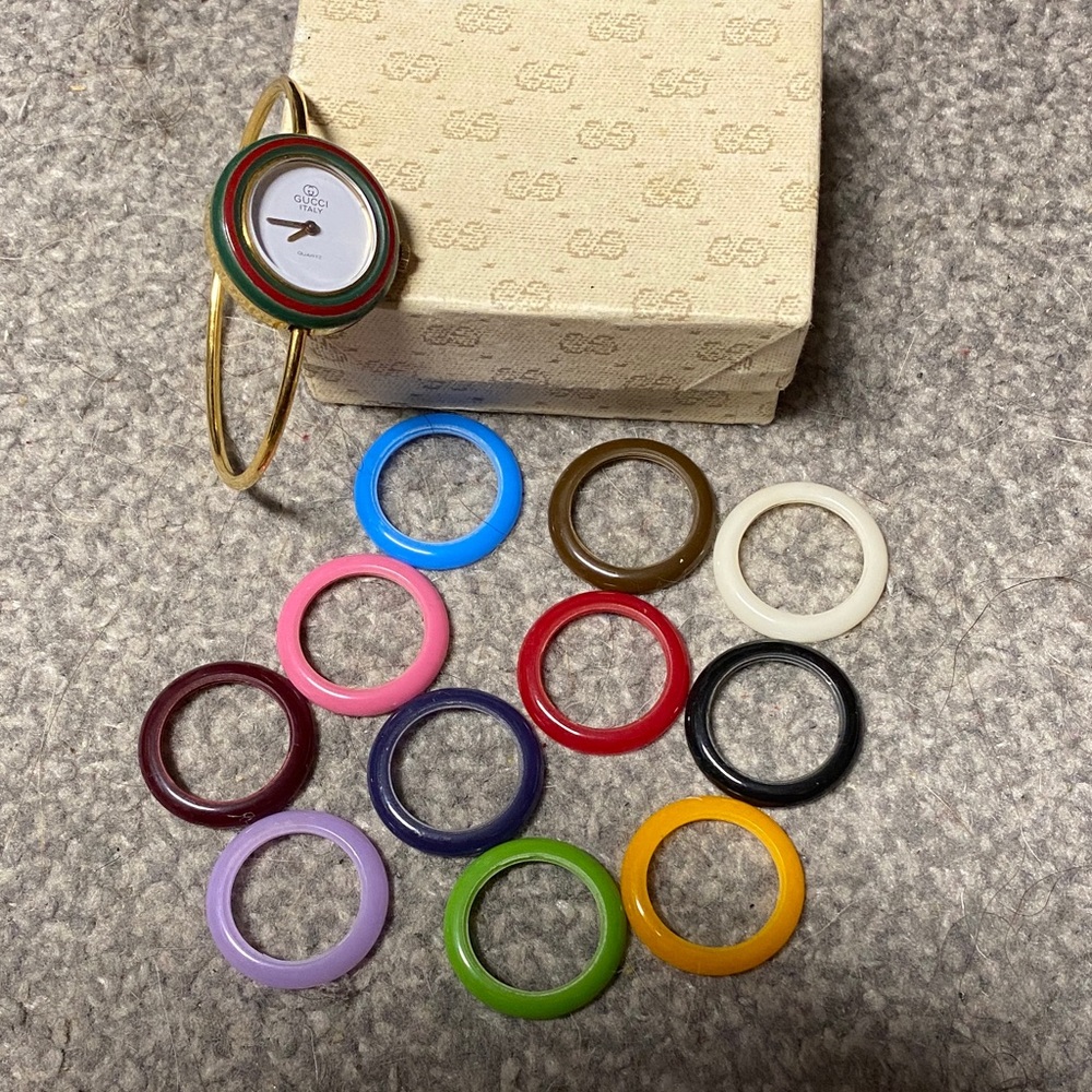 Gucci Multicolor Ring Set with Gold Bracelet - Picture 3 of 7